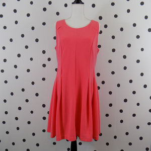 Elle Fit and Flare Coral Dress Open Back 16